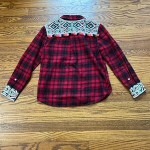 Holding Horses Plaid Button Down with Embellished Back and Cuffs